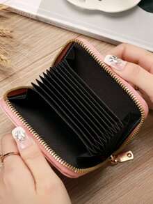 Wallet Coin Purse Card Holder Pocket Wallet Cute & Fashionable Geometric Patchwork For Women Money Wallet Mini Wallet Purse Wallet Small Wallet Cute Wallet Travel Essential Badge Holder Id Card Holder Id Holder - White - View 6