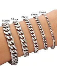 1条多功能不锈钢链手链，男士嘻哈配饰，时尚情侣饰品，父亲节礼物，圣诞节礼物，感恩节礼物，生日礼物，情人节礼物，节日礼物 - 手鍊 - 查看 5