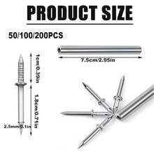 Rosca de Zócalo de Doble Cabeza sin Soldadura - Línea de Zócalo sin Marcas - Clavos de  Invisibles - Clavos de Dos Cabezas - Clavo Oculto de Acero al Carbono (50 Piezas) - 100 - Ver 3