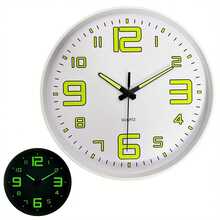 1pc Glow In The Dark Wall Clock, Creative Design Silent Wall Clock, Decor For Living Room, Bedroom, Kitchen, Office, Easter Spring, Gift For Friends, 8 Inch, 10 Inch, 12 Inch (Batteries Not Included) (Requires Sufficient Light Absorption To Glow) - Luminous White - View 12