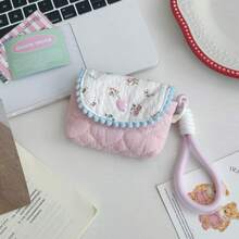 Korean Version Ins Small Floral Women Storage Bag Compact Portable Card Holder CCD Camera Bag Handheld Earphone Miscellaneous Storage Bag - Pink - View 6