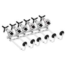 Dispensador de licores montado en la pared de 6 botellas, soporte de mayordomo para barra de mayordomo, alcohol, botella de vino, cerveza y alcohol, soporte para bebidas - Plateado - Ver 5