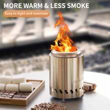 Tabel parte superior Fire Pit Mini Chimenea portatil para exteriores 7 pulgadas de mesa - 7.1''+plateado - Ver 3