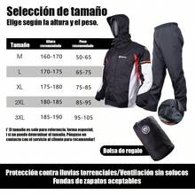 Impermeable Motociclista Refleante con Capuca Desmontable a CalidadTrae de a Motocicl con Cubia  Zapato para ore y Muer - Blancoynegro - Ver 4