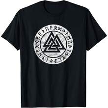 ValknutS Odin Symbol Viking Pagan Norse Mythology Nordic Sign T-Shirt - màu đen - Xem 1