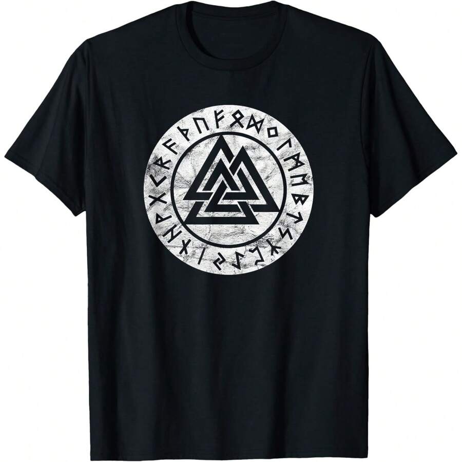 ValknutS Odin Symbol Viking Pagan Norse Mythology Nordic Sign T-Shirt - màu đen - Xem 1