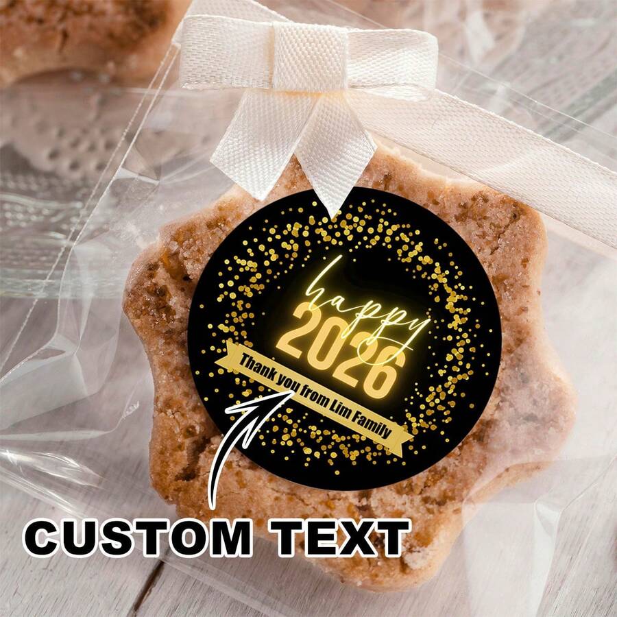 20~216 miếng dán chúc mừng năm mới 2026 có thể tùy chỉnh, chữ viết tùy chỉnh, kích thước 5cm x 3cm. Những miếng dán chữ tùy chỉnh này thích hợp để đóng gói quà tặng ngày lễ, trang trí ngày lễ, dán phong bì ngày lễ, đóng gói kẹo và đồ tráng miệng, trang trí tiệc cưới và làm quà tặng cho con trai, con gái, cha, mẹ, bạn thân, người thân yêu và hàng xóm. - Nhiều màu - Xem 1