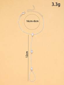 1pc Sparkling Crystal Chain Linked Finger Hand Chain, Women's Fashion Party Hand Jewelry, Jewelry Accessories, Minimalist Jewelry