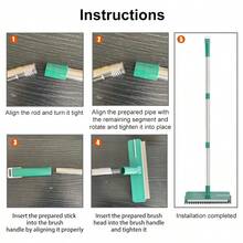 Cepillo de limpieza multiusos para piso y pared, cepillo de limpieza para baldosas de baño con raspador, cepillo de limpieza con mango largo, cepillo para piso, sin rincones muertos, artículos de limpieza, herramienta de limpieza - Multicolor - Ver 12