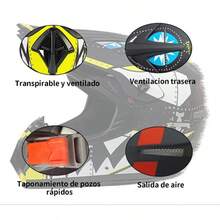 Casco Para Motocross Certificado Dot + Abs Gogles + Regalo - Negro - Ver 3