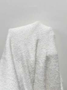 Elegant Romantic Furry Knitted Warm Flare Sleeve Backless Bowknot Dress For Women, Autumn/Winter - White - View 7
