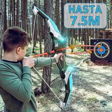 MOWE Arco y Flecha para Niños : Juguete de Tiro con Luz LED con 10 Flechas de Ventosa Objetivo Y Carcaj, Juegos de Interior Y Exterior, Juguetes para Niños de 4 a 12 Años - Azul - Ver 5