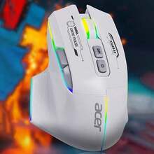 Acer Mouse gaming presisi tinggi OMW950 Plus memiliki beberapa pengaturan sensitivitas DPI untuk memenuhi kebutuhan game FPS/MOBA, desain pencahayaan RGB, pelacakan kecepatan tinggi dan respons latensi rendah, serta antarmuka nirkabel dual-mode berwarna putih. - Nirkabel mode ganda putih - View 7