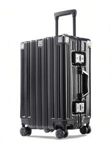 Vali xách tay 20 inch, vỏ cứng ABS với bánh xe kép xoay 360 độ, vali kéo có thể mở rộng với khóa TSA, vali xách tay khung nhôm (ABC+Aluminum) và bánh xe xoay 360 độ, quà tặng ngày Valentine, đồ dùng cần thiết cho chuyến đi mùa đông, quà tặng cho nữ, quà tặng cho nam, quà tặng cho mẹ - màu đen - Xem 1
