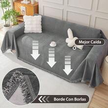 Funda de Sofá Chenille de Doble Cara Funda Reversible Chenille Mejorada Washable Anti-Slip Multifuncional Sofa Cover para Mascotas All Seasons Gris Oscuro 180X230cm/70.8X90.6in - Grisoscuro - Ver 3