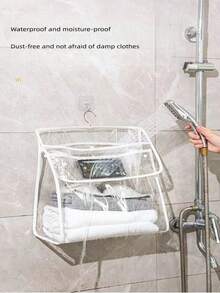 Waterproof Hanging Bathroom Bag, Dorm Bathroom Organizer For Dirty Clothes, Waterproof Phone Holder, Thick Storage Bag - Multicolor - View 1