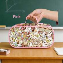 This Adorable Cartoon-Themed Student Pencil Case Features A Convenient Carrying Handle And A Large Capacity Design, Easily Holding Pencils, Erasers, Rulers, And Other Stationery Items. It's A Great Organizer For Your Desk And A Practical Must-Have For Students Starting The New School Year.,Bag - Multicolor - View 7