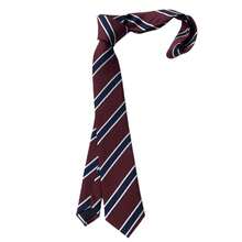 1pc Red & Blue Striped Handmade Necktie, Suitable For Shirts And Everyday Use - Cherry Hand Tie - View 1