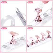 4 Sets Pink Nail Painting Practice Stand With 1M Double-Sided Tape Acrylic Fake Nail Art Holder For Press Ons Magnetic Nail Display Design Tools Kit Accessories For Home Diy Salon Supplies,Nail Tech Supplies,Nail Supply Storage,Nail Tech Essentials - pink 4PCS - 查看 6