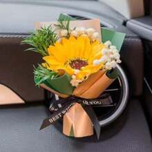Wartleves - Pequeño ramo de aire para ambientador de coche, clips de ventilación, mini ramo de flores secas, salida de aire acondicionado, clip de perfume, decoración del coche, difusor de aceite(L) - Multicolor - Ver 4