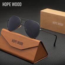 HOPE WOOD HOPEWOOD New Fashion Aviator , Unisex, Alloy Frame Driving Casual Stylish Glasses - A - View 4