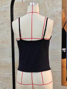 Cute Babydoll Tops For Women Spaghetti Strap V Neck Backless Cami Tops Y2k Going Out Tank Top - 淺灰色 - 查看 6