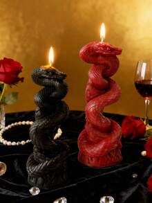 3D蛇形香氛蜡烛，手工天然大豆蜡，哥特风格装饰，创意香氛蜡烛，适用于家居装饰、房间布置、酒店装饰，是情人节、圣诞节、生日送给朋友、家人、伴侣和女性的理想礼物。 - 彩色 - 查看 5