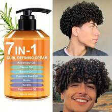 9.47 Oz, 7-In-1 Curl Defining Cream | Moisturizing Styling Cream For Adults | 1 Bottle, Long-Lasting Hold, Frizz Control, Non-Greasy, Suitable For Straight, Wavy And Curly Hair, Stylish Bottle Design, Unisex. - Multicolor - View 5