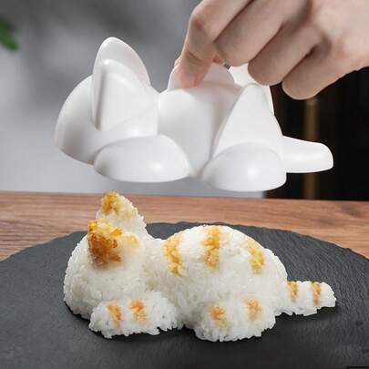1 Stück Japanische Reisball Form, Sushi Form, süße Katzen & Tier geformte Reisball Form, geeignet zum Formen von Reis, Kartoffelpüree, Kürbispüree zu Katzen-förmigen Reisbällen, geeignet für Zuhause/Schulmensa Verwendung, DIY Reisball Zubehör Werkzeug