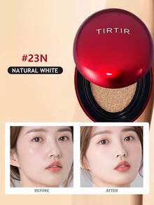 TIRTIR 红色气垫粉底液 气垫轻盈遮瑕膏 持久轻盈半哑光 18g 23 自然白 - 紅色氣墊23號色自然白 - 查看 5