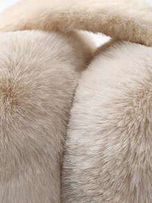 1pc Soft Plush Ear Muffs, Cute Fluffy Ear Warmers, Suitable For Cold Weather, Foldable Winter Accessory, White Ear Muffs - Multicolor - View 5