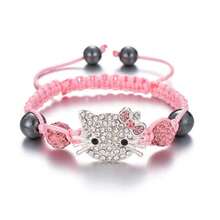 Sanrio Hello Kitty Woven Adjustable Bracelet, Fashion, Elegant, Minimalist, Multifunctional Sports Bracelet, Gift For Love, Friends Or Couples, Hand Accessory, Creative Design - Pink - View 3