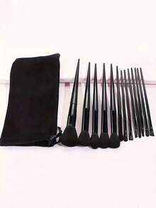 High Quality Black Makeup Brush Set - Recommend New Year Party, High Quality Makeup Brush Set, Makeup Brush Set With Box, Shining Charm Makeup Brush, Makeup Gift Set, Bright Makeup Brush, Beauty Essential, Elegant Design, Smooth Application, High-Quality Craft, Beauty Lover, One Foundation Make-Up Brush, Common In Spring, Autumn, Winter, Summer, Travel Essential - Multicolor - View 4