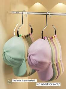 Multifunctional Round Clothes Hanger With Hooks, Can Hang Baseball Caps, Scarves, Camisole Dresses, Bags, Jackets, Belts And Lingerie, Space-Saving For Home Closet, Dorm Or Display Rack. Portable Clothes Hanger Hooks. - Multicolor - View 4