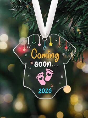 Coming Soon 2026, Transparent Acrylic Ornament, Pregnancy Announcement, Gifts For New Parents, Christmas Tree Hanging Decoration, Gifts For Expecting Parents, Baby Shower Gifts, Home Decoration Party Holiday Decor