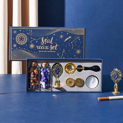 火焰彩绘蜡封礼盒，创意星空火焰彩绘蜡珠套装，万圣节、感恩节、圣诞节礼物