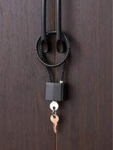1pc Soft Steel Wire Rope Electric Bike Long Padlock, Suitable For Dormitory, Warehouse, Iron Gate, Gym, Locker, Suitcase, Toolbox, Anti-Theft Drawer Lock Hardware, Rust-Proof Waterproof Padlock - Multicolor - View 3