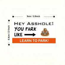 Carte de rappel d'infraction de stationnement amusante de 9 cm x 5,4 cm, texte en anglais, convient pour les voitures, les camions et les motos, livraison gratuite, notification d'amende de stationnement originale, mini carte décorative, cadeau amusant pour les amis et la famille, en papier - Multicolore - Voir 2