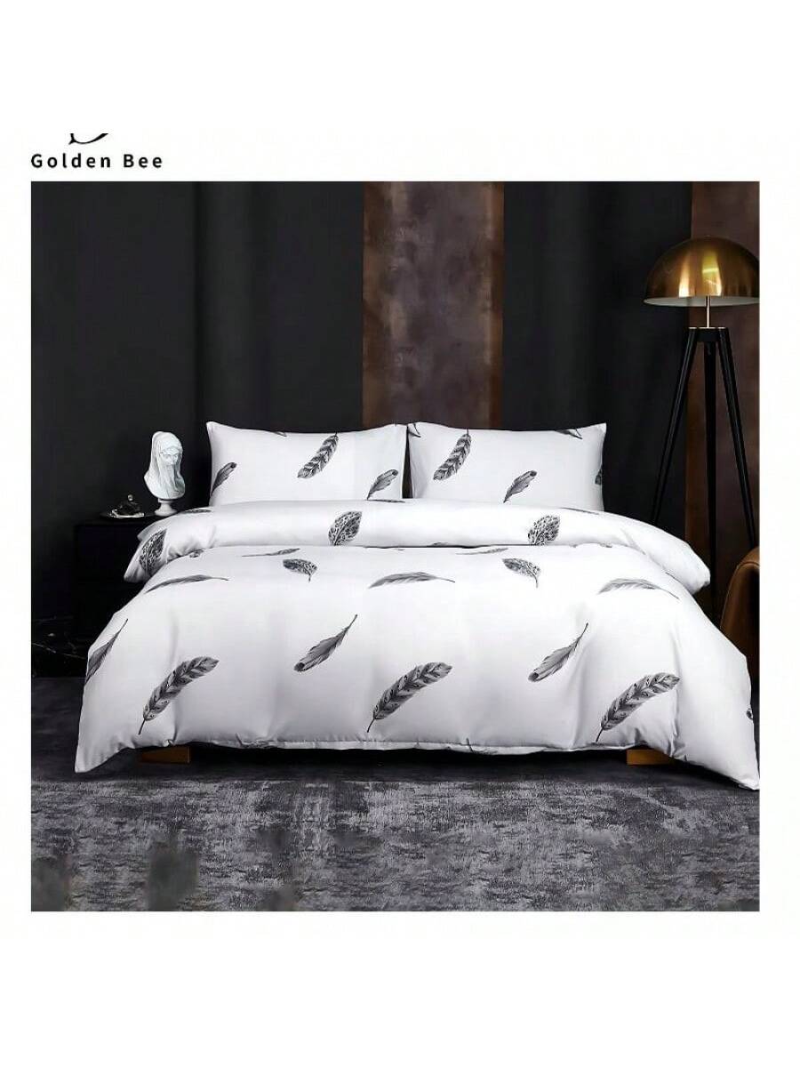 Kit de impresión de fundas nórdicas GB color blanco de diseño de plumas de alta durabilidad de 150cm*220cm