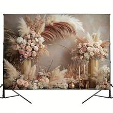 2D平面横幅多功能波西米亚风格花卉墙旗 - 采用涤纶纤维制成,适合家居装饰和派对摄影,是婚礼、生日和照相亭的理想之选。 - 多色 - 查看 6