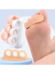 1 par de fundas de silicona de gel suave para los dedos de los pies, tapas de silicona profesionales de 3 orificios para los dedos de los pies, alivian el dolor de los pies, adecuadas para dedos en martillo y dedos en garra, lavables a mano, transpirables