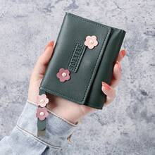 Cartera de Mujer Estilo Coreano Corta Creativa Cartera Estudiante Monedero con Hebilla - Rosa - Ver 8