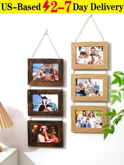 1pc  Wall Hanging Photo Frame Set - Fit 6inch Photos - Home Decor Aesthetic - Best Choice For Halloween Family Photos Gifts Birthday Graduation Christmas Decorations Room Decor Christmas  1pc 6-Inch Single 4 Pieces Combination Creative Photo Wall Frame Decor, Horizontal & Vertical, Suitable For Bedroom, Living Room, Office, Holidays Picture Frame  Frame For Picture Picture Frame For Wall Office Decor Western Decor  Digital Picture Frame