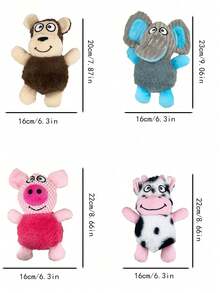 PETSIN 带音效的狗玩具，可爱毛绒逼真的宠物狗玩具，用于咀嚼、出牙和互动游戏，适合中型/小型犬，宠物用品 - 彩色 - 查看 3