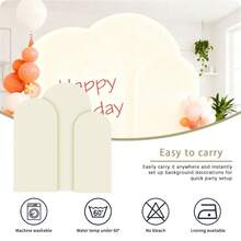 Arched Backdrop, 6ft, 6.6ft, 7.2ft, Double-Sided Stretch Fabric, Arched Backdrop, Dome Arched Backdrop, Suitable For Birthday Parties, Baby Showers, Gender Reveal Parties, Decorative Arches, Wedding Banners, Wedding Arch Support Decorations (Backdrop Only, Support Not Included). - Beige - View 4
