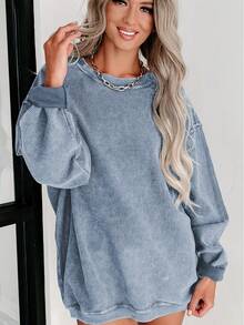 Valentine Outfits For Women, Sativa To Change The Things I Can & Indica To Accept The Things I Cannot Graphic Sweatshirt, Long Sleeve Top, Y2K, Casual Everyday Style, Essentials Hoodie - 藍色 - 查看 4