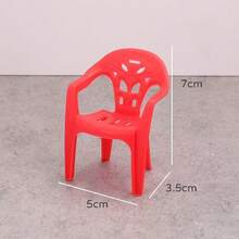 1/5/10pcs Mini Plastic Doll House Backrest Chairs, Miniature Realistic Chair Models, Random Color Combination - Multicolor - View 5