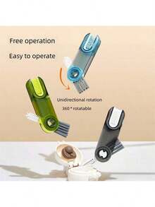 1个三合一多功能厨房杯瓶清洁刷 - 迷你瓶盖清洁器，带缝隙清洁功能 - 绿色、灰色和蓝色 - 方便实用，适用于厨房、浴室、家居用品 - 彩色 - 查看 18