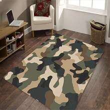 Versatile Camo Rug - 8mm Thick, Machine Washable For Kitchen, Bathroom, Living Room & Bedroom Decor - Multicolor - View 1