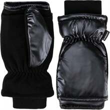 Isotoner Womens Water Repellent Touchscreen Iridescent Sleekheat Gloves And Flip Top Mittens - ColorD - 查看 1